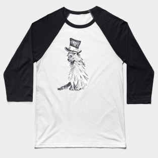 Black Cat in Hat Baseball T-Shirt